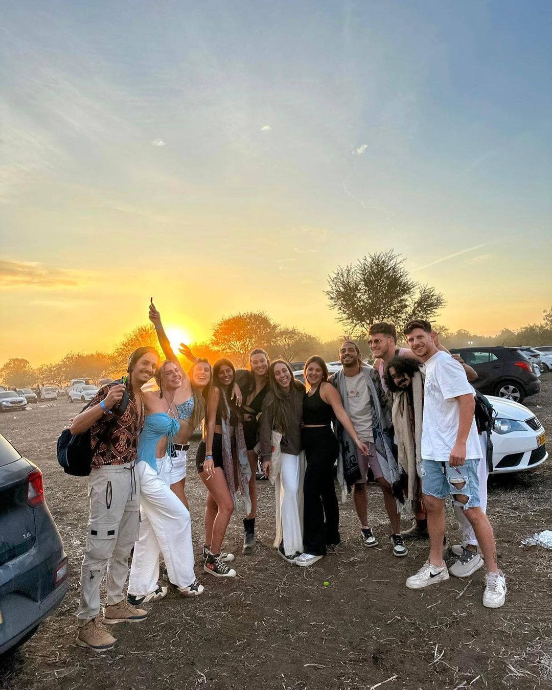 Lior and her friends outside the festival