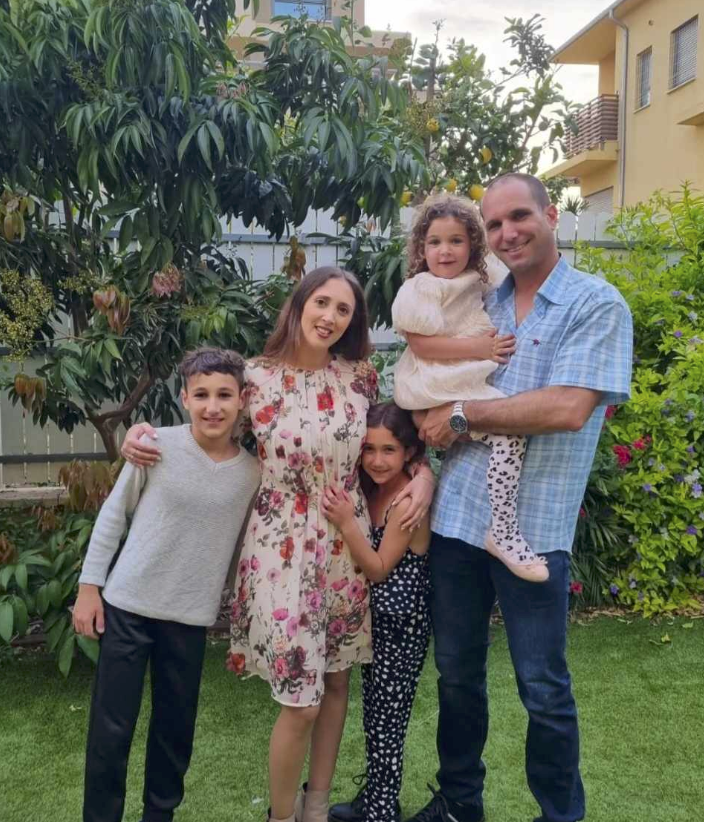 Ella M with her husband Udi and the children