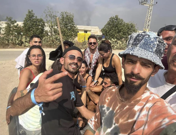 Moran with his friends at the Nova festival