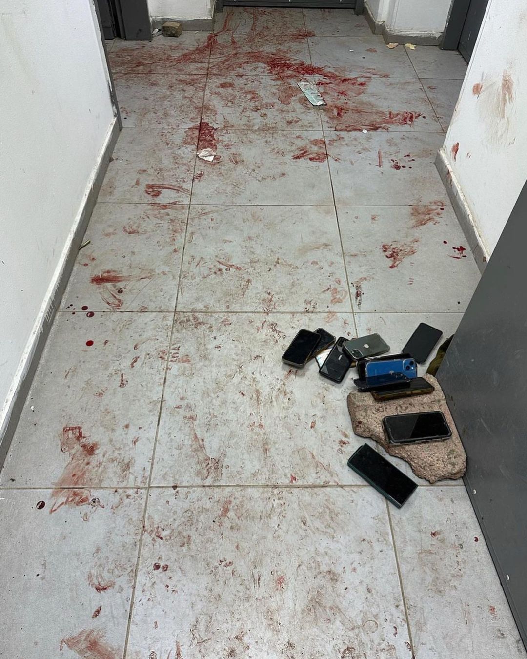 Floor covered in blood